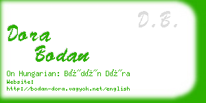 dora bodan business card